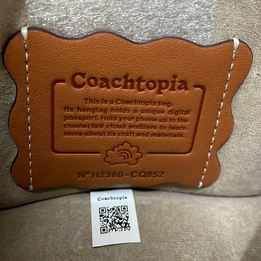 Coach Micro Wavy Dinky Bag In Coachtopia Leather / Cloud NWT - Picture 3 of 17